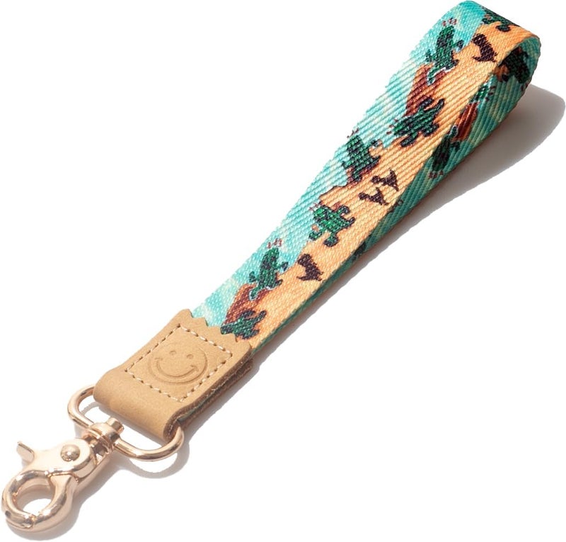 DQL cute Cactus key wristlet, animated style Cacti womens key chain for car keys short key lanyard wallet strap - Image 3